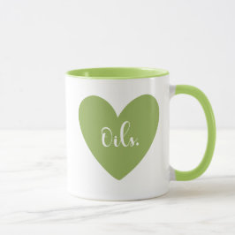 Caneca do coração dos óleos (verde)