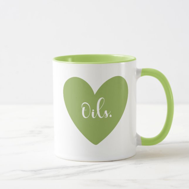 Caneca do coração dos óleos (verde) (Direita)