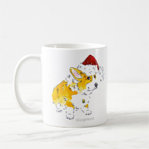 Caneca do Corgi do chapéu do papai noel