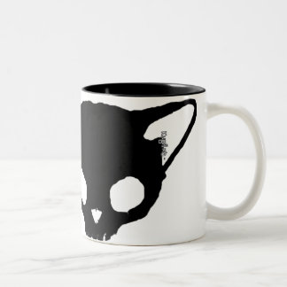 Caneca do crânio do gato preto de Kuginh™