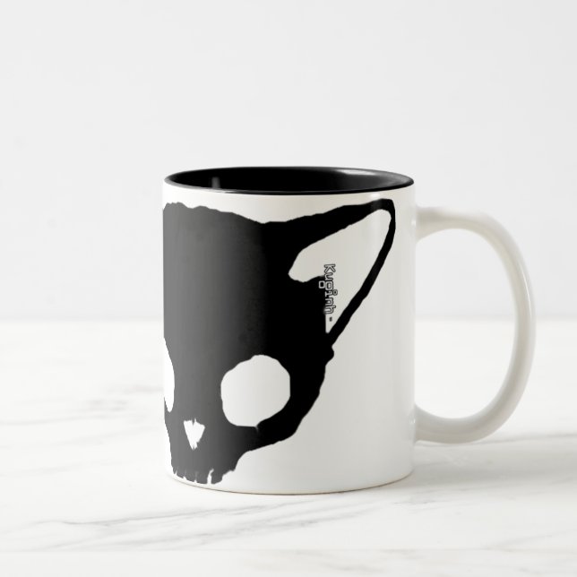 Caneca do crânio do gato preto de Kuginh™ (Direita)