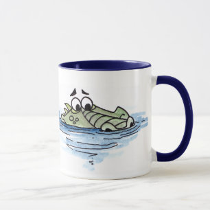 Caneca do crocodilo da natação