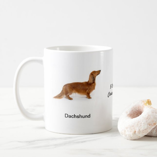 Caneca do Dachshund - com duas imagens e um motivo (Com Donut)
