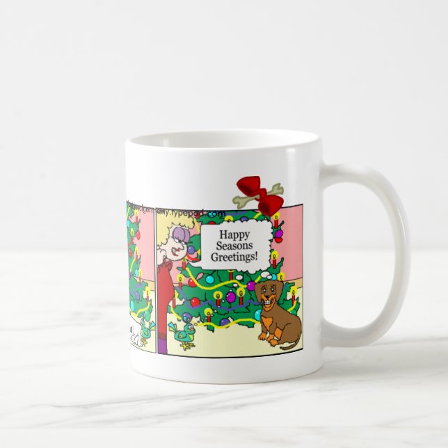 Caneca do Dachshund: Cumprimentos das estações (Direita)
