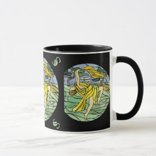 Caneca do dançarino do vitral do vintage