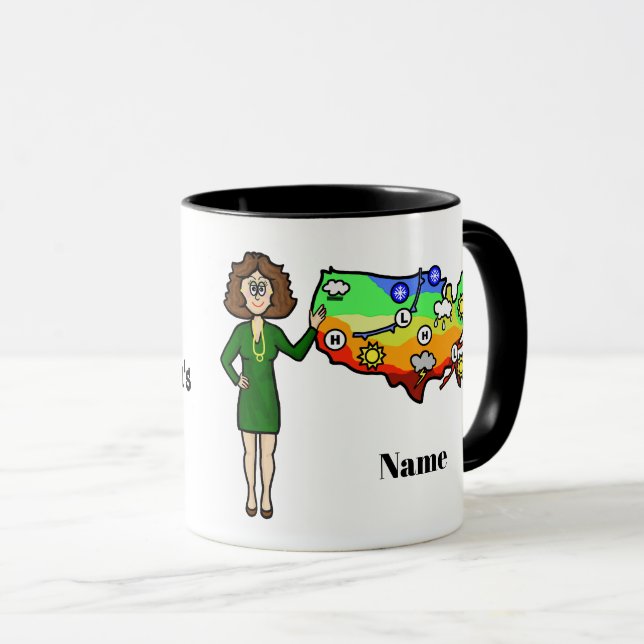 Caneca do Dia da Meteorologista com Nome (Frente Esquerda)
