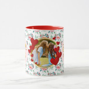 Caneca do Dia das Mães com Foto Floral para a Melh