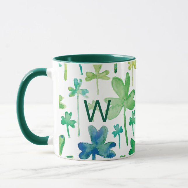 Caneca do Dia de São Patrício com Monograma Verde (Esquerda)
