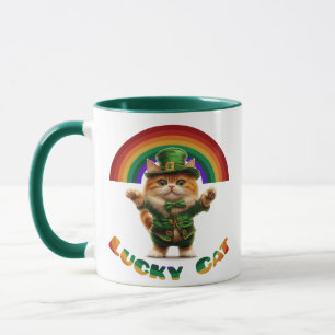 Caneca do Dia de São Patrício do Gato Sortudo – Le