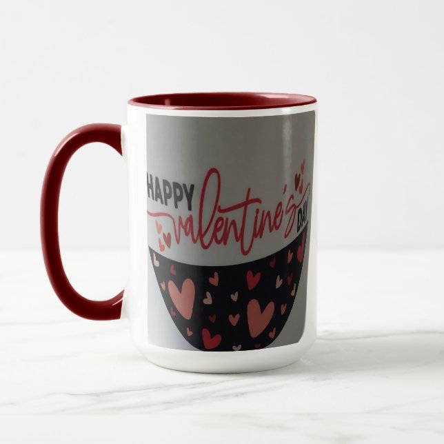 Caneca do Dia dos Namorados com muitos corações (Esquerda)