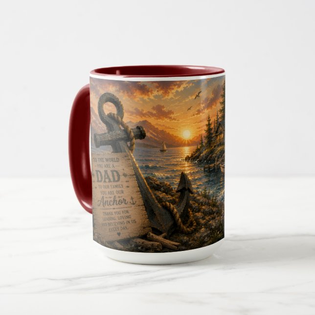 Caneca do Dia dos Pais 'Nosso Âncora' (Frente Esquerda)