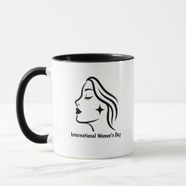 Caneca do Dia Internacional da Mulher Minimalista