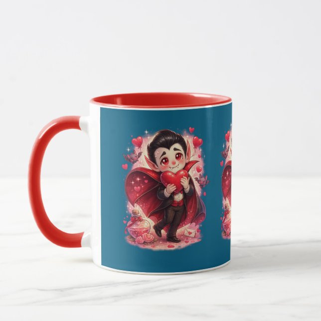 Caneca do Drácula Engraçado do Dia dos Namorados  (Esquerda)
