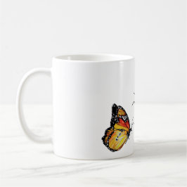 Caneca do drawingWhite da aguarela da borboleta