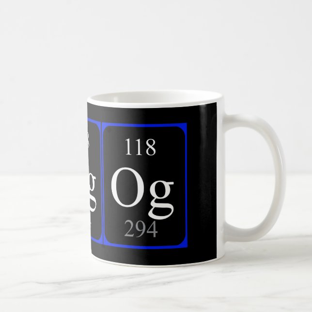 Caneca do elemento 118 - preto de Oganesson (Direita)