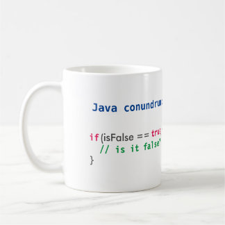 Caneca do enigma do isFalse de Java