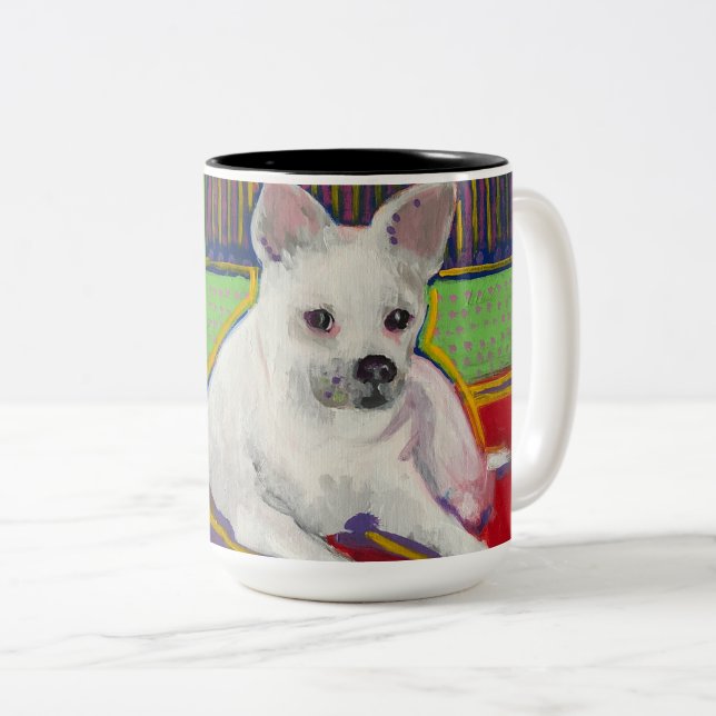 Caneca do filhote de cachorro do pop art (Frente Esquerda)