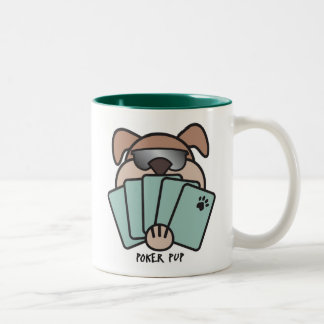 Caneca do filhote de cachorro do póquer