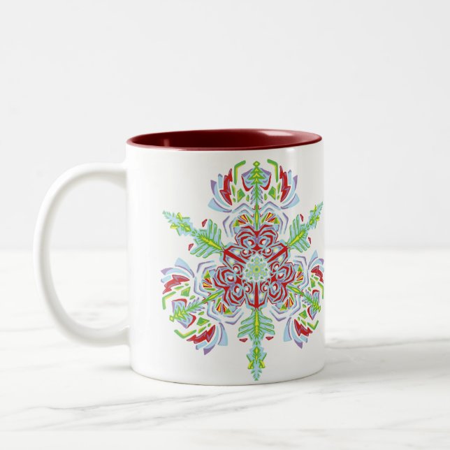 caneca do floco de neve do ~Floral~ (Esquerda)