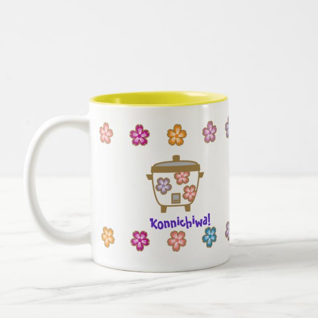 Caneca do fogão de arroz e do pote do chá para (Esquerda)