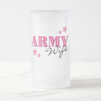 Caneca do fosco da esposa do exército do rosa
