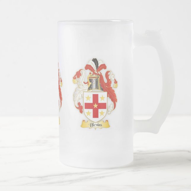 Caneca do fosco da heráldica da crista da família (Direita)