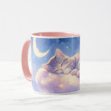 Caneca do Gato da Lua Sonolento