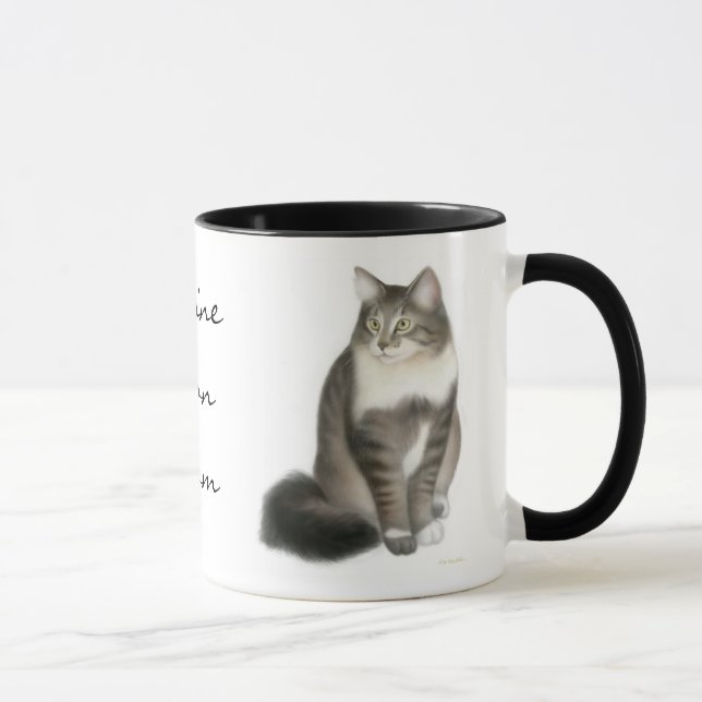 Caneca do gato da mamã do racum de Maine (Direita)