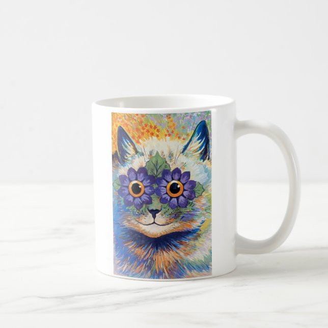Caneca do gato de flower power do vintage (Direita)