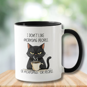Caneca do Gato Mal-Humorado Não Gosta de Pessoas M