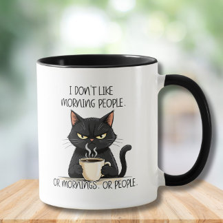 Caneca do Gato Mal-Humorado Não Gosta de Pessoas M