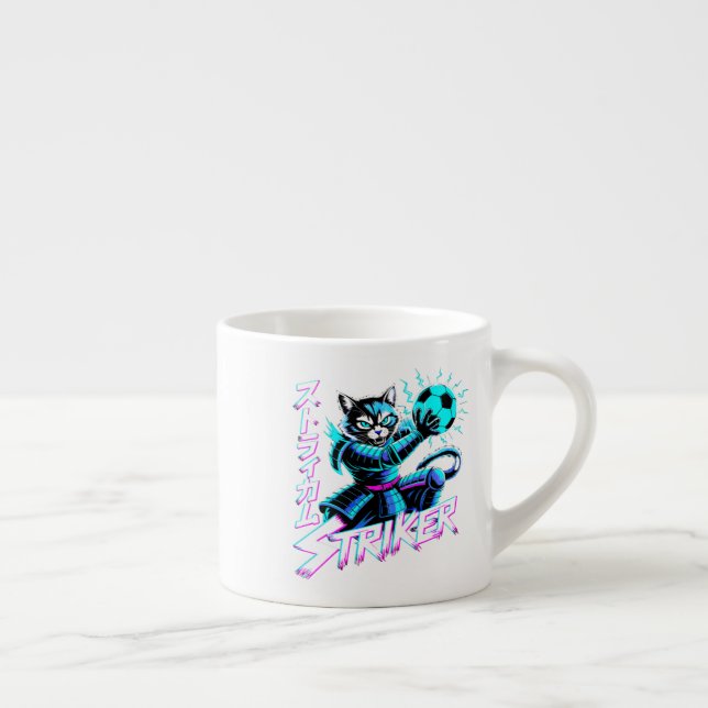 Caneca do Gato Samurai Elétrico - Perfeita para Fã (Direita)
