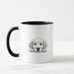 Caneca do Golden Retriever Espiando Presente par