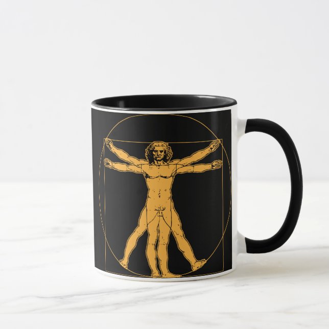 Caneca do homem de da Vinci Vitruvian (Direita)