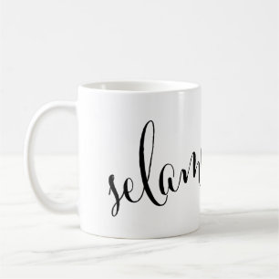 caneca do indonésio do bom dia do pagi do selamat