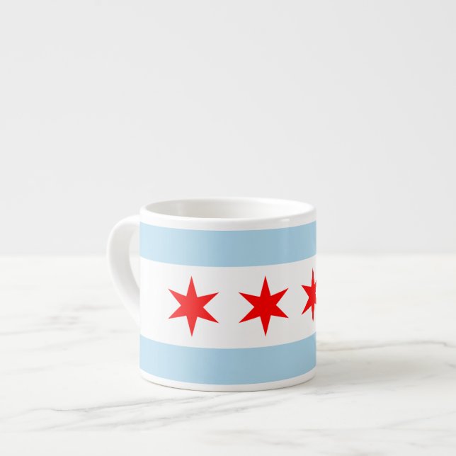 Caneca do jumbo da bandeira de Chicago (Frente Esquerda)