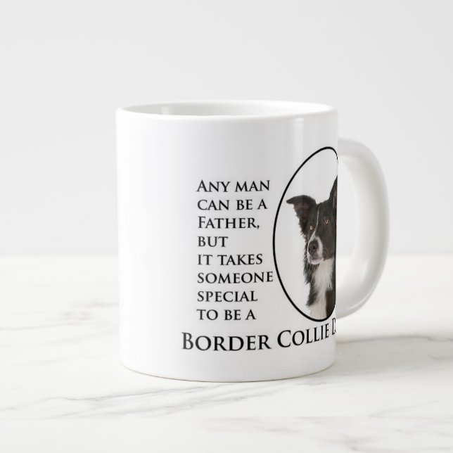 Caneca do jumbo do pai de border collie (Frente Esquerda)
