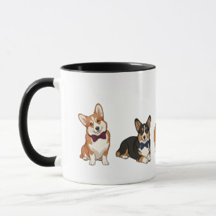 Caneca do Laço de Gravata do Corgi Elegante Posand