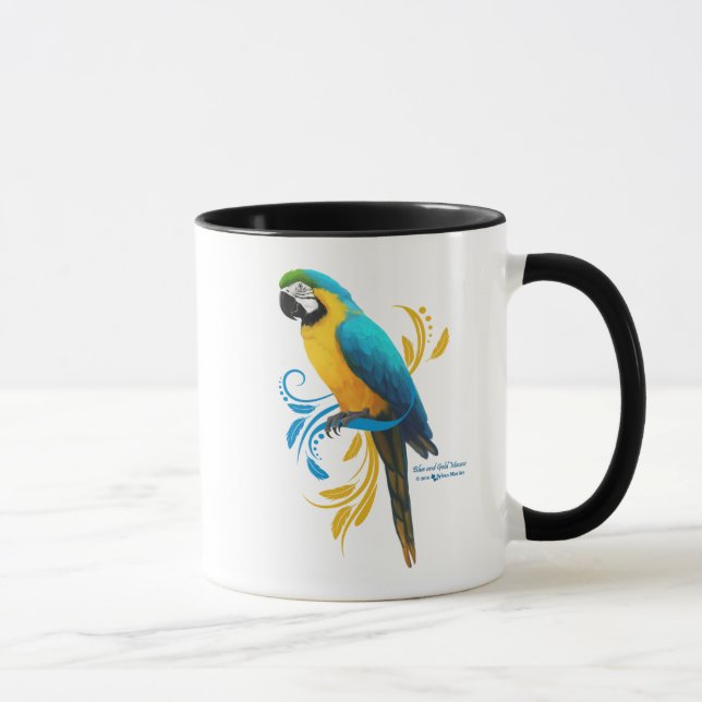Caneca do Macaw do azul e do ouro (Direita)
