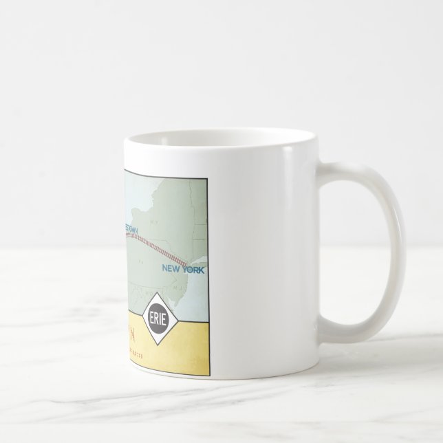 Caneca do mapa da estrada de ferro de Erie (11oz) (Direita)