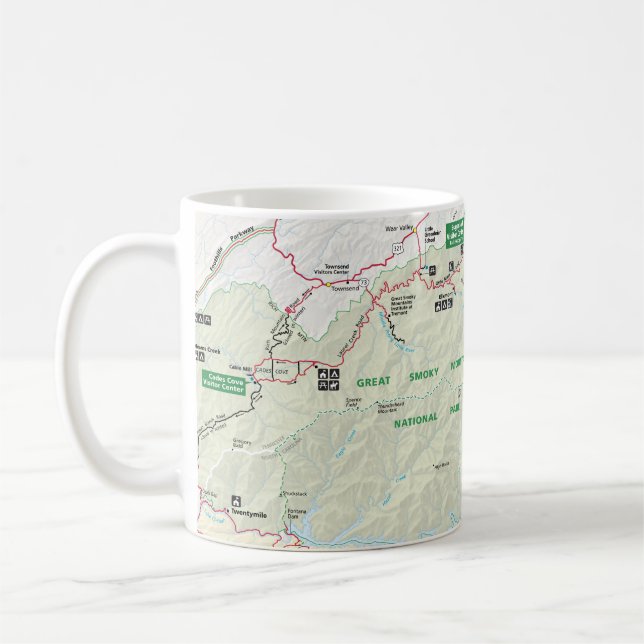 Caneca do mapa de Great Smoky Mountains (Esquerda)