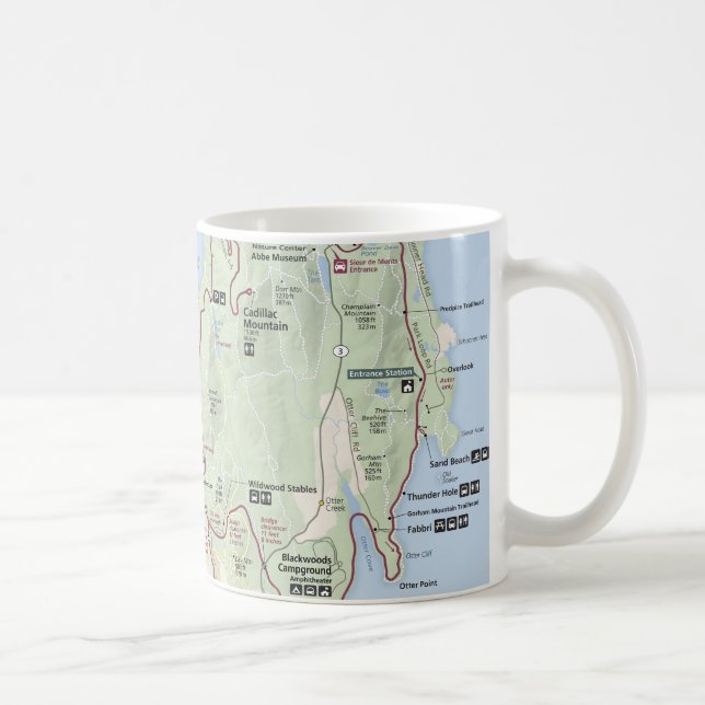 Caneca do mapa do Acadia (Direita)