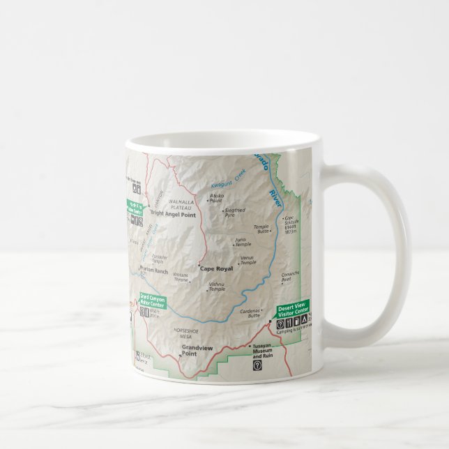 Caneca do mapa do Grand Canyon (Direita)