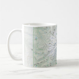 Caneca do mapa do Monte Rainier