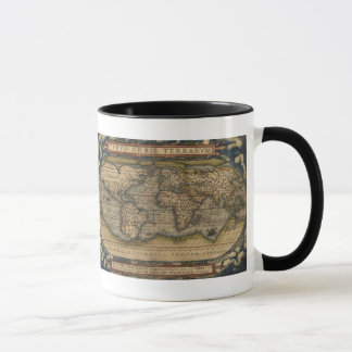 Caneca do mapa do mundo 1570 de Ortelius
