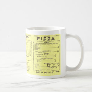 Caneca do menu da pizza do oleiro