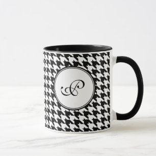 Caneca do monograma de Houndstooth