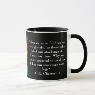 Caneca do Natal com citações de G.K. Chesterton