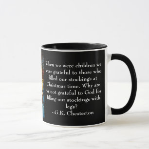 Caneca do Natal com citações de G.K. Chesterton