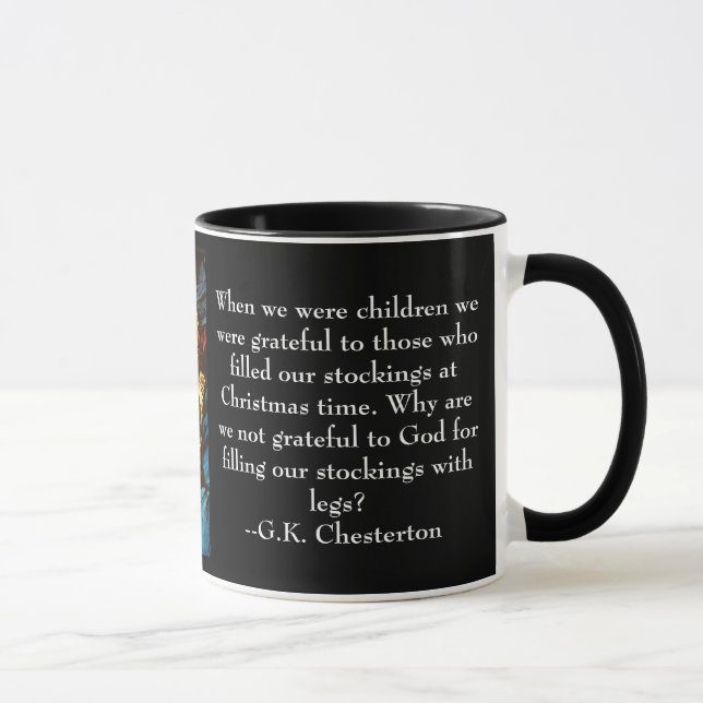 Caneca do Natal com citações de G.K. Chesterton (Direita)